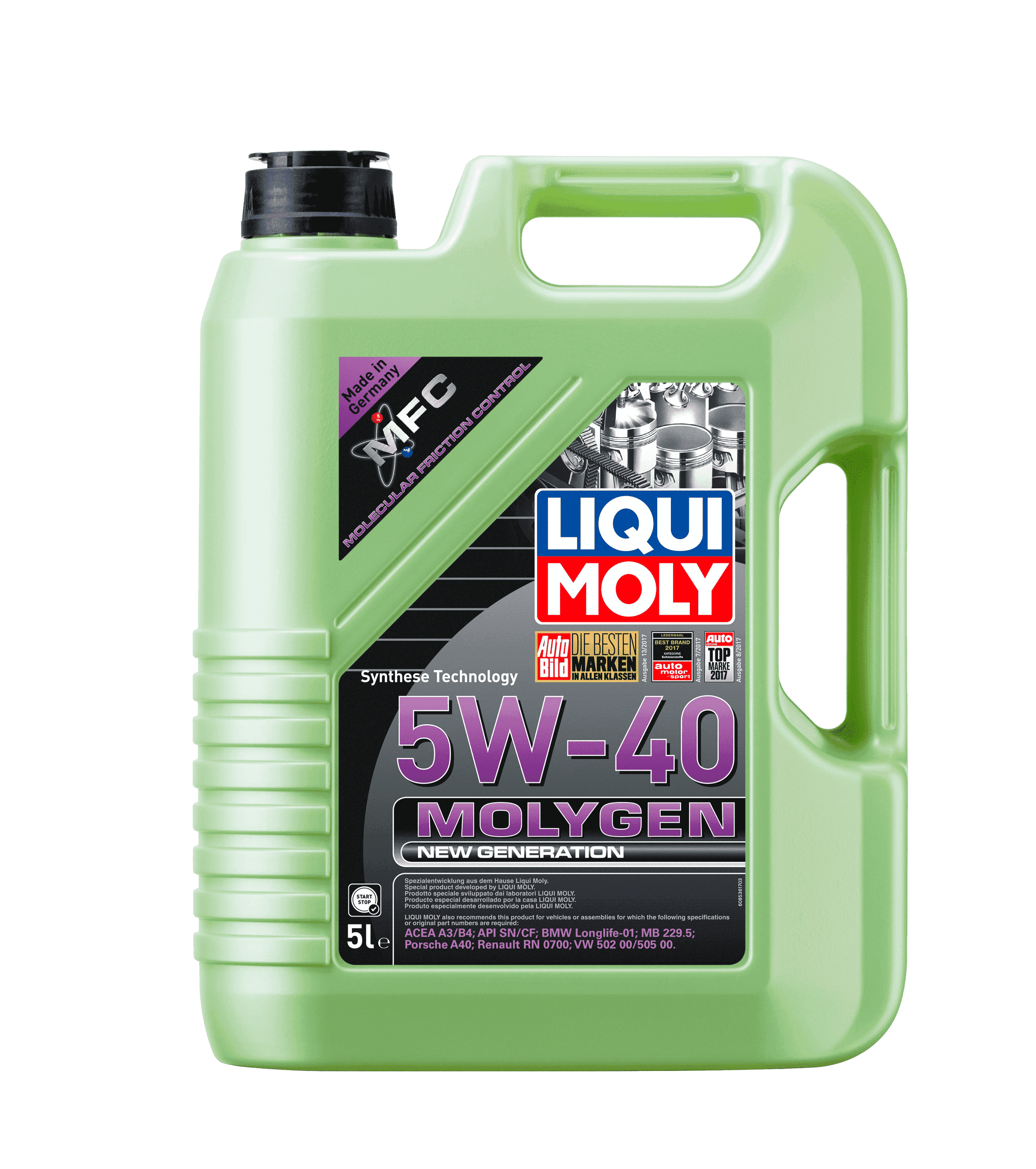 Моторное масло Liqui Moly Molygen New Generation 5W-40, 5л (LiquiMoly: 39023)